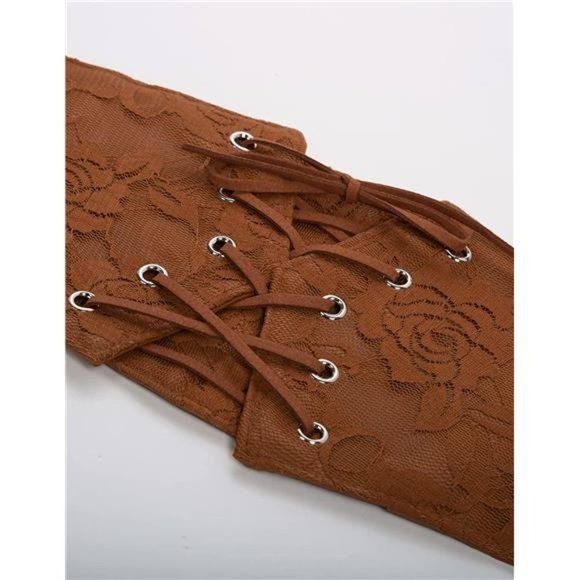 WOMEN'S Elastic Stretch Corset Waist Cincher Belt Coffee - Picture 4 of 6